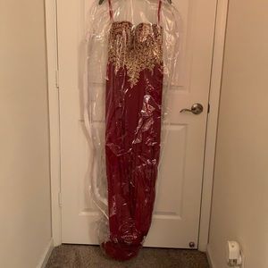 Red/gold prom dress